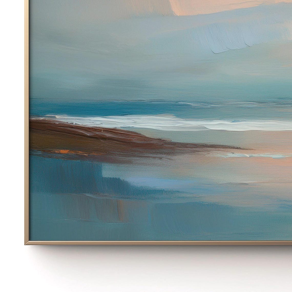 Abstract Beach Seascape Soft Blue Tan Shoreline Calm Wall Poster - Image 3