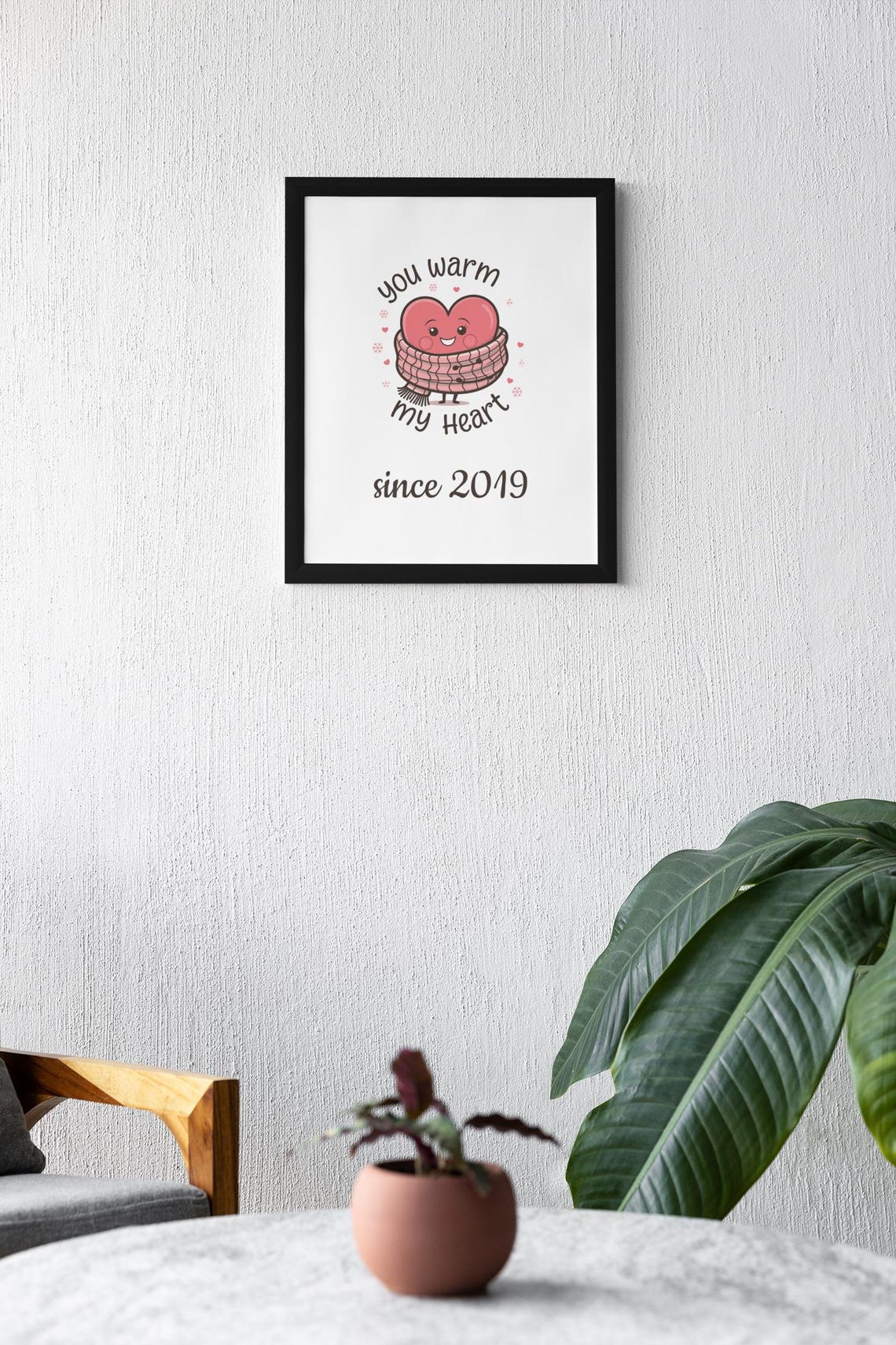 You Warm My Heart Custom Year Framed Anniversary Love Wall Art - Image 5