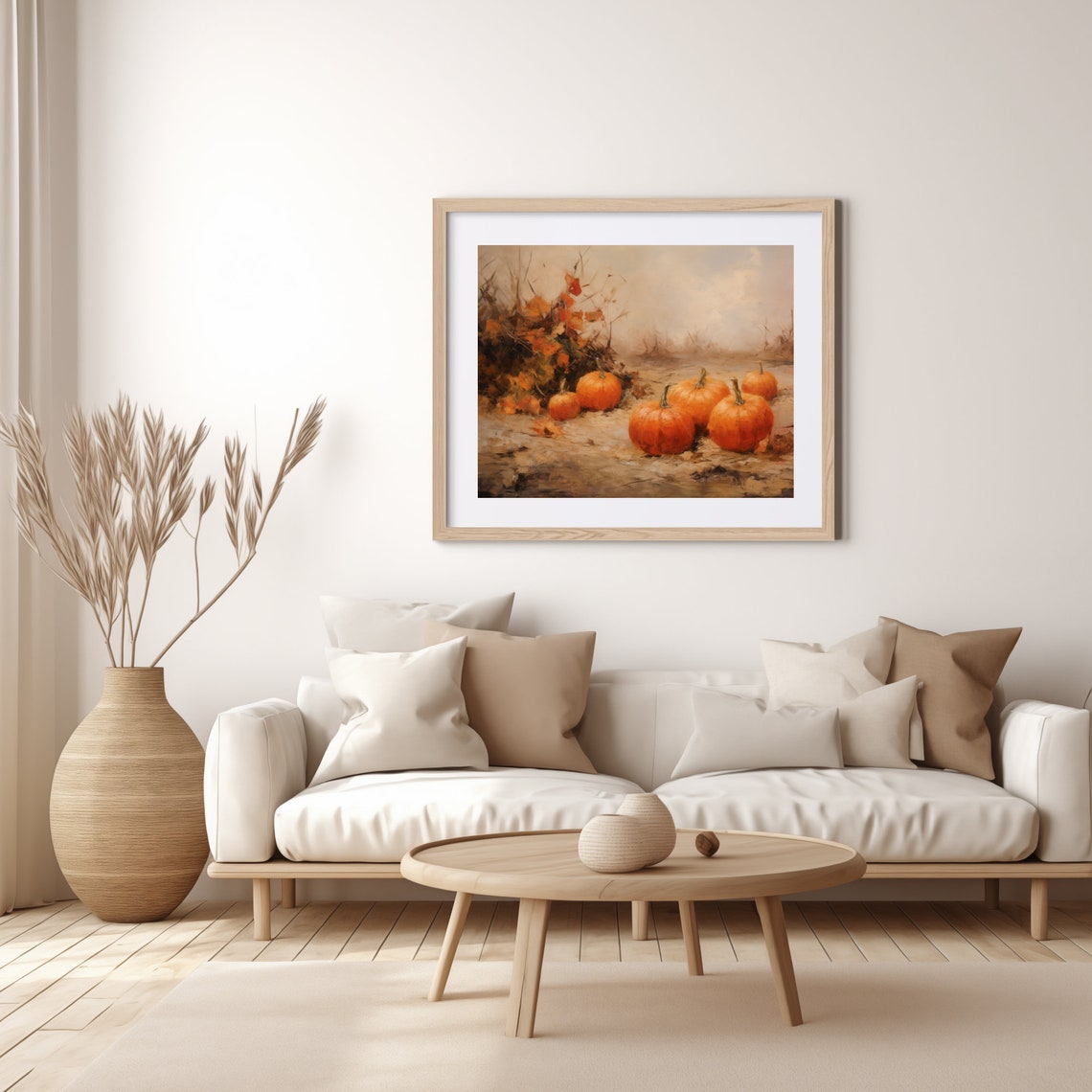 Ripe Pumpkins Resting In A Misty Autumn Field Still Life Poster - Image 3
