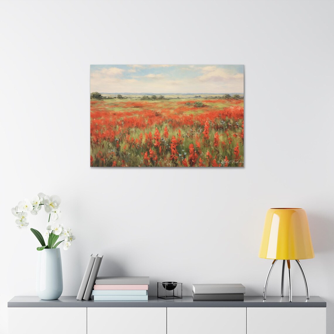 Field Of Indian Paintbrush Wildflowers Under A Big Sky Poster - Image 7