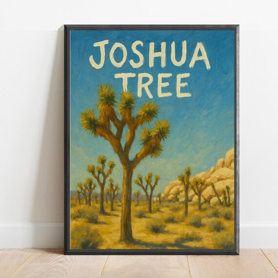 Joshua Tree National Park California Desert Landscape Travel Poster