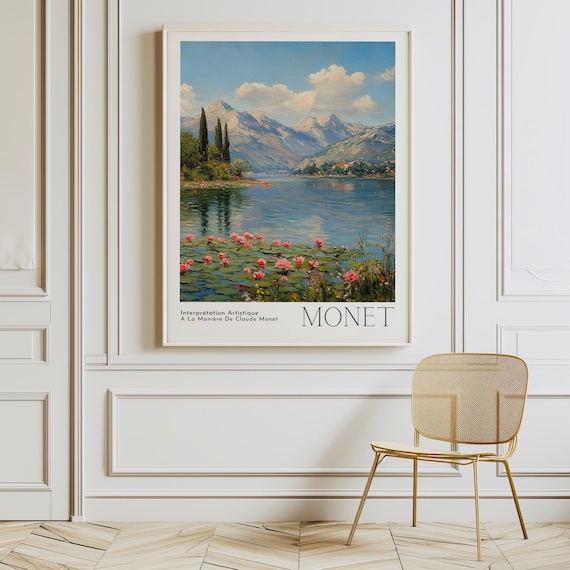 Claude Monet Poster Mid Century Modern Wall Art For Aesthetic Room Decor Monet Print As Best Friend Gift Monet Exhibition Poster