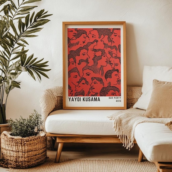 Yayoi Kusama Poster Japandi Wall Art Yayoi Kusama Print Japanese Exhibition Poster Japanese Woodblock Print