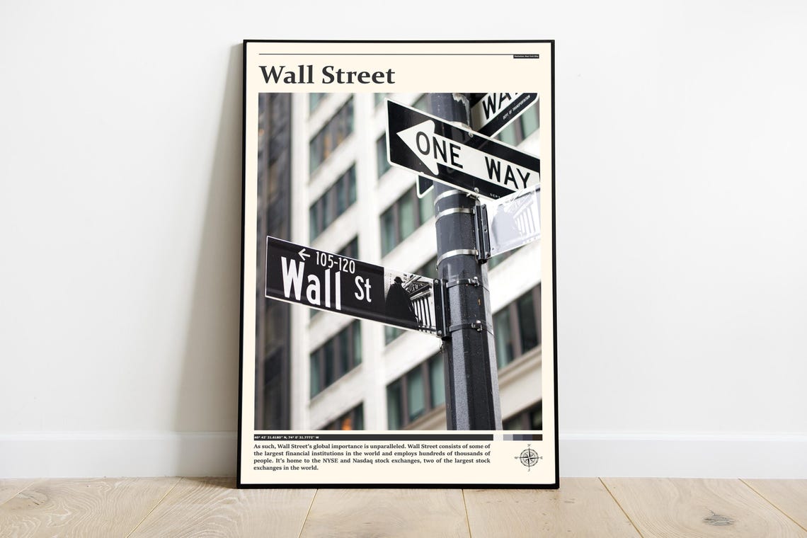 Travel Photography Wall Street Print Wall Street Art Wall Street Poster Wall Street Photo Wall Street Poster Print New York