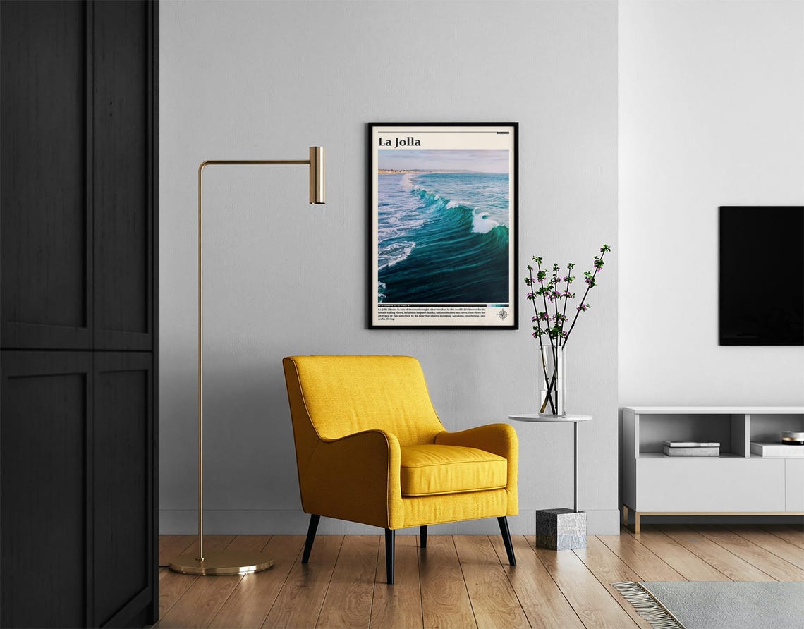 La Jolla San Diego Ocean Wave Crashing Surf Photography Poster - Image 2