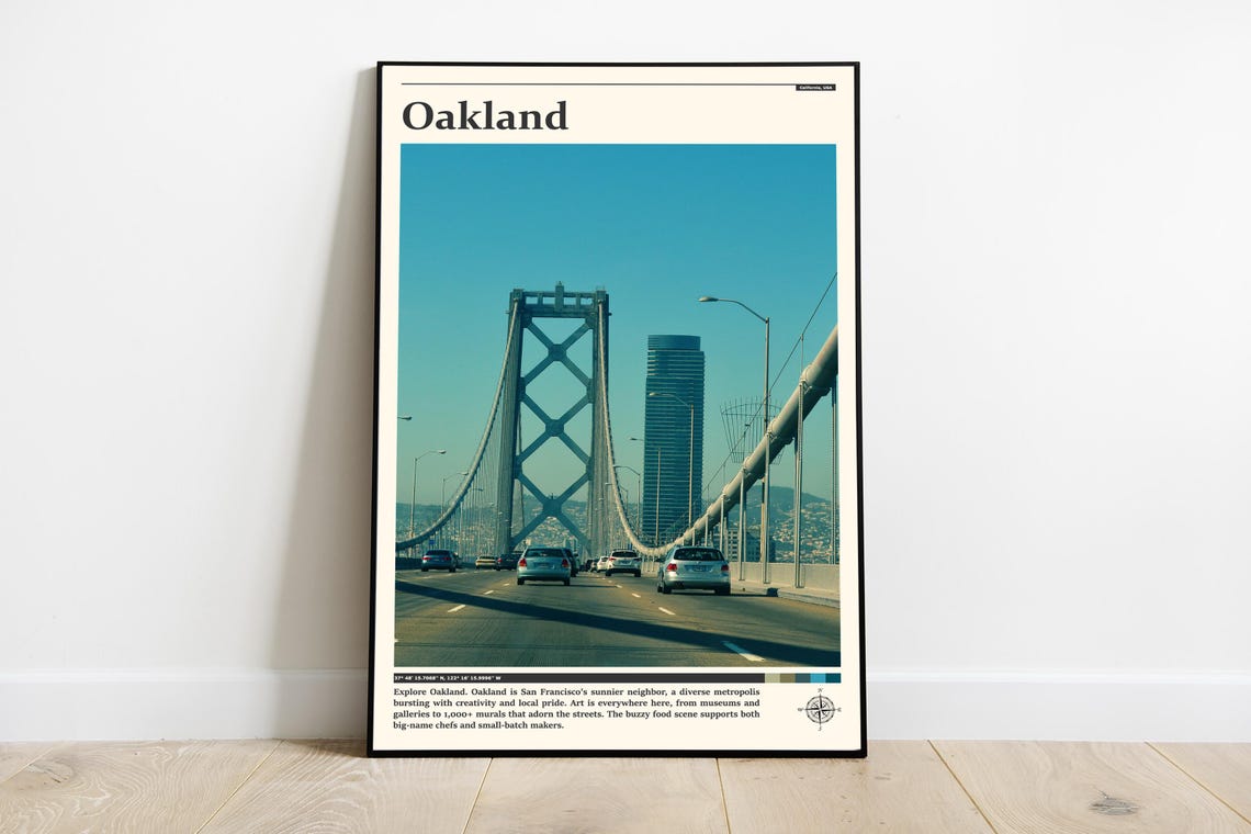 Travel Photography Oakland Print Oakland Wall Art Oakland Poster Oakland Photo Oakland Poster Print California Wall Decor