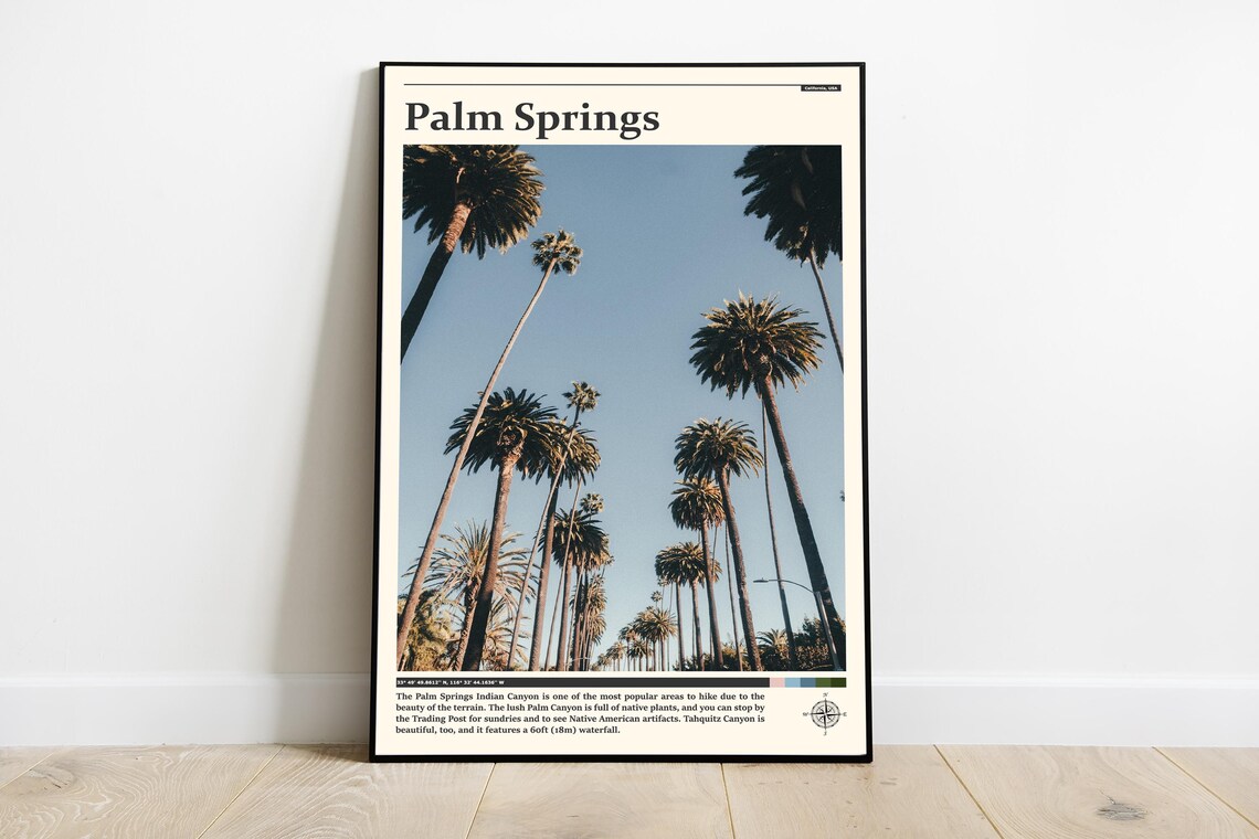 Palm Springs Tall Palms Desert Escape California Travel Poster
