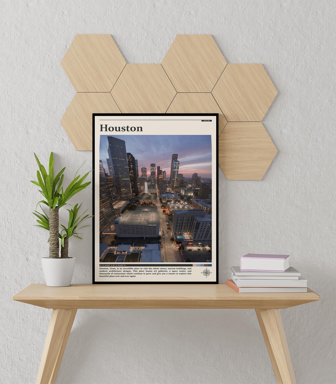 Houston Skyline Dusk Cityscape Texas Urban Photography Art Poster - Image 3