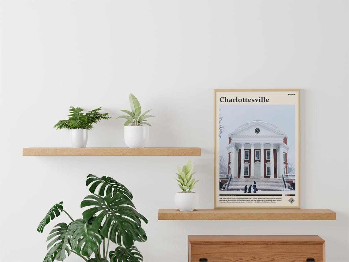 Charlottesville Virginia UVA Rotunda Snowy Winter Scene Poster - Image 2