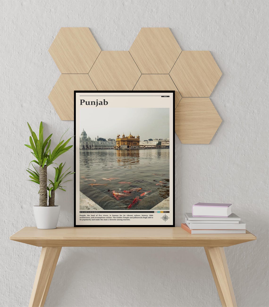 Punjab India Golden Temple Amritsar Sacred Pool Reflection Poster - Image 3