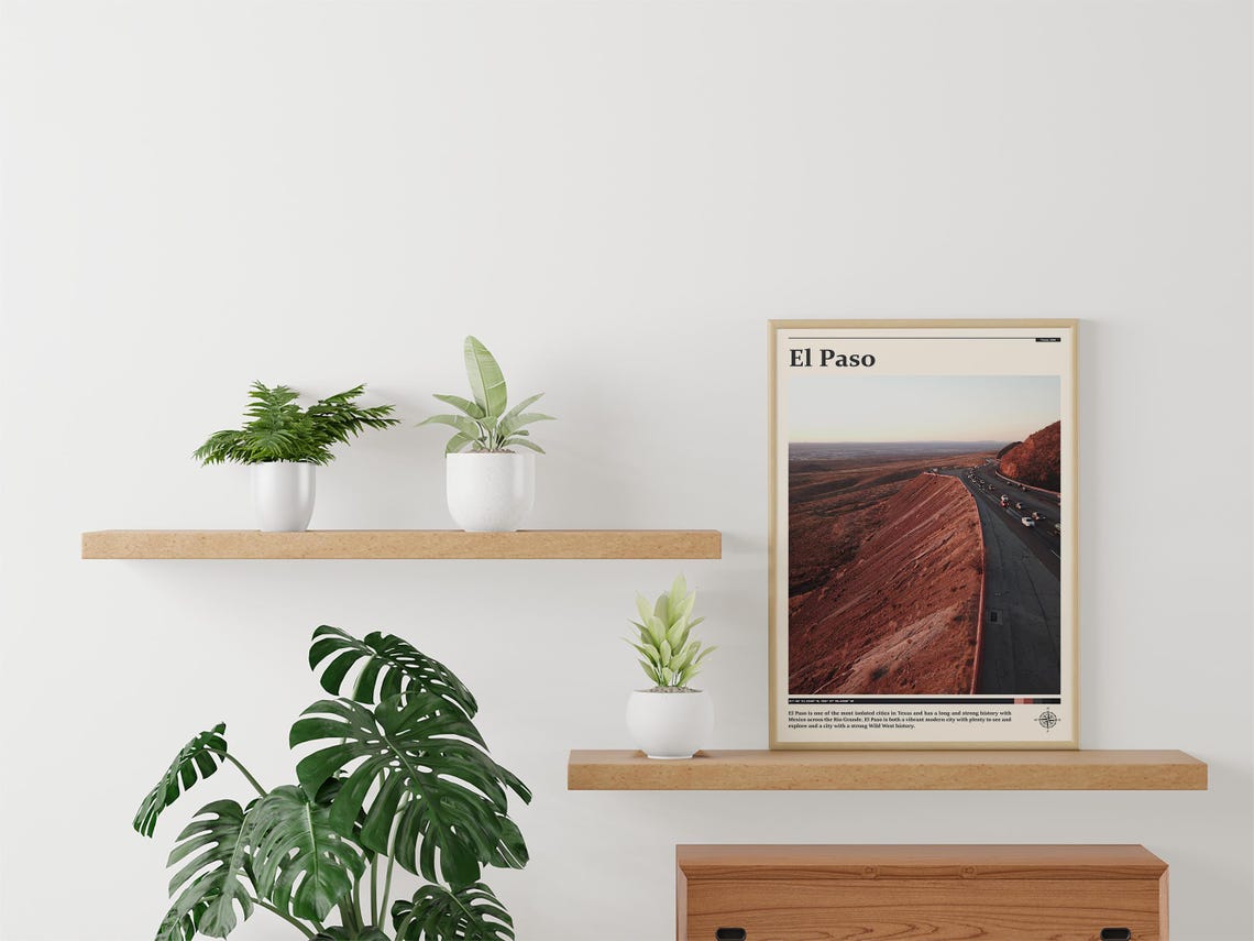 El Paso Texas Scenic Desert Highway Through Red Hills Sunset Poster - Image 2