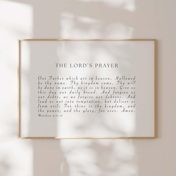 The Lords Prayer Minimalist Wall Art Matthew 69 13 Bible Poster Modern Typography Scripture Art Godly Home Christian Gift
