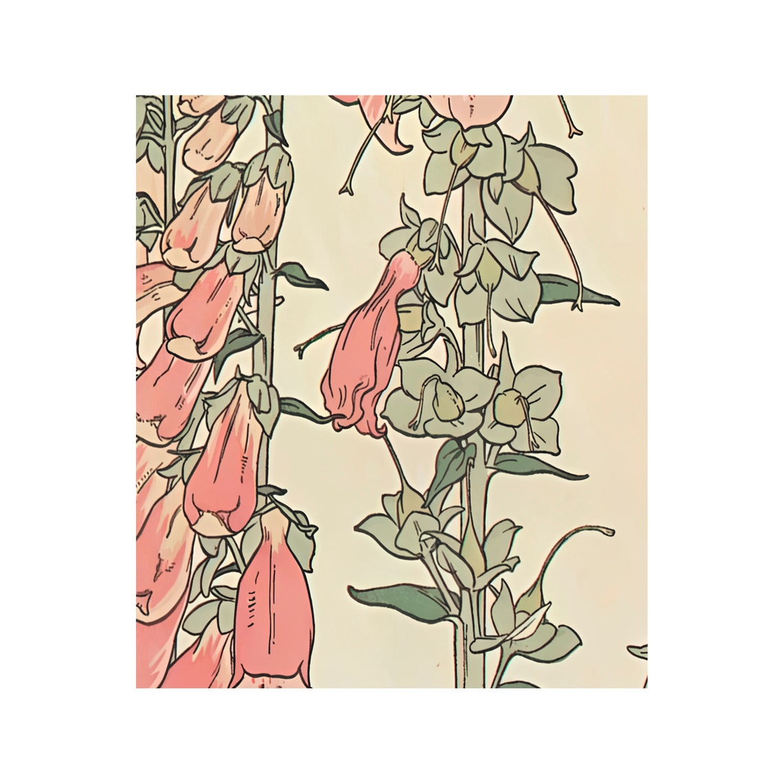 Vintage Floral Nouveau Bohemian Wall Art Print - Image 2