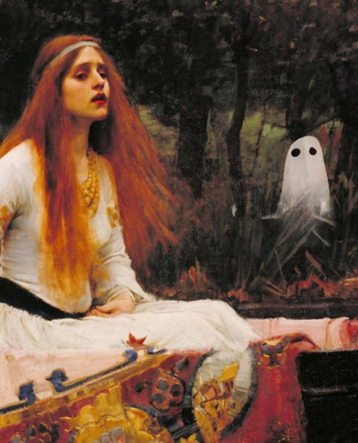 Lady Of Shalott Ghost, Vintage Bohemian Goddess Art Print - Image 2