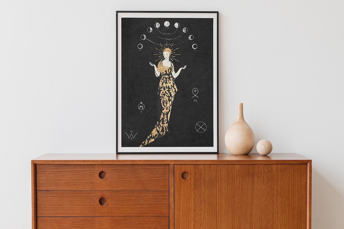 Mucha-Inspired Art Nouveau Bohemian Goddess Poster
