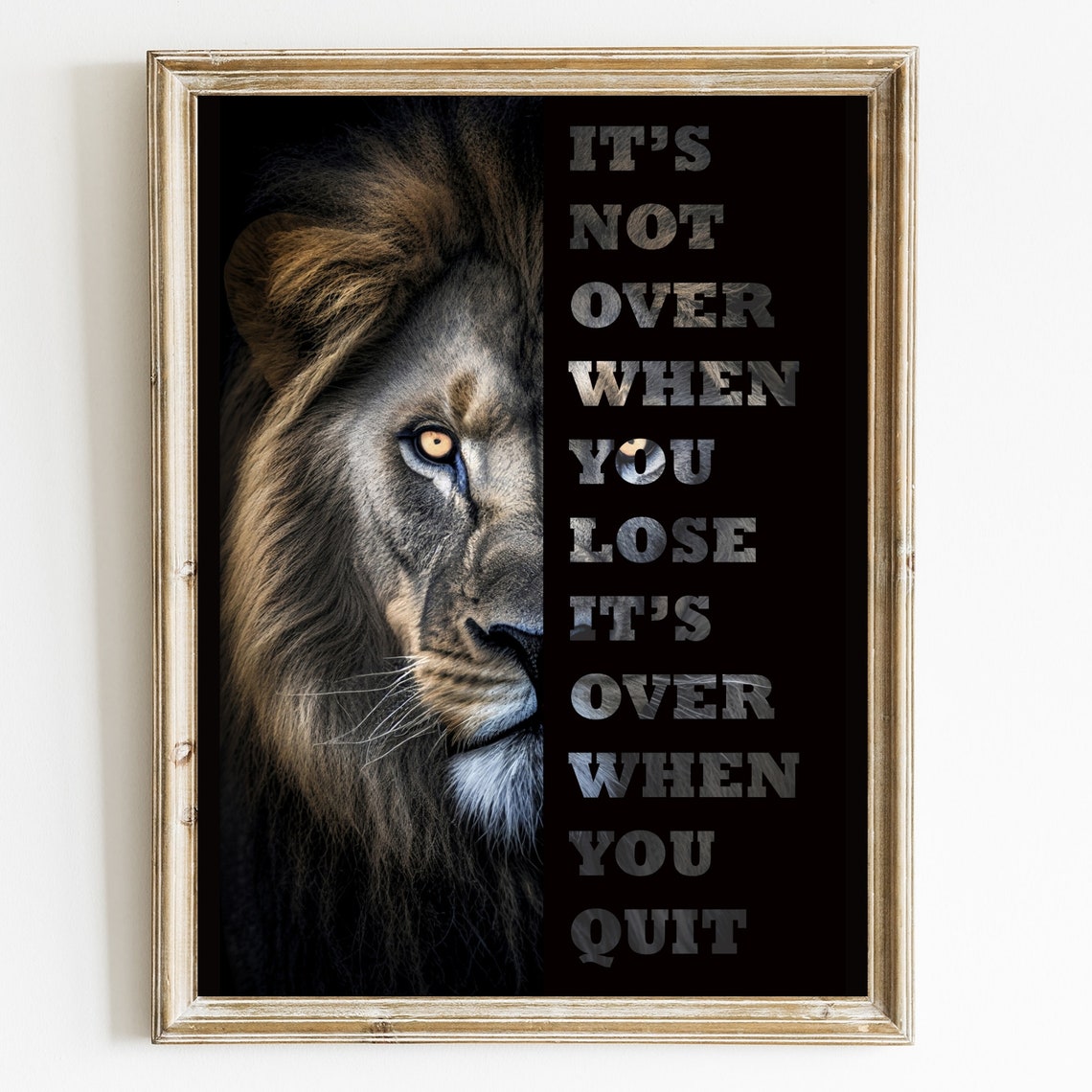 Lion Its Not Over When You Lose Gym Workout Motivational Poster