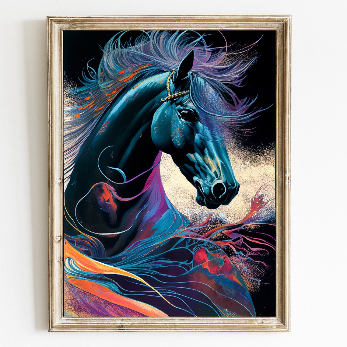 Horse Wall Art Home Decor Horse Poster Horse Painting Abstract Horse Art Horse Abstract Artwork Living Room Horse Print