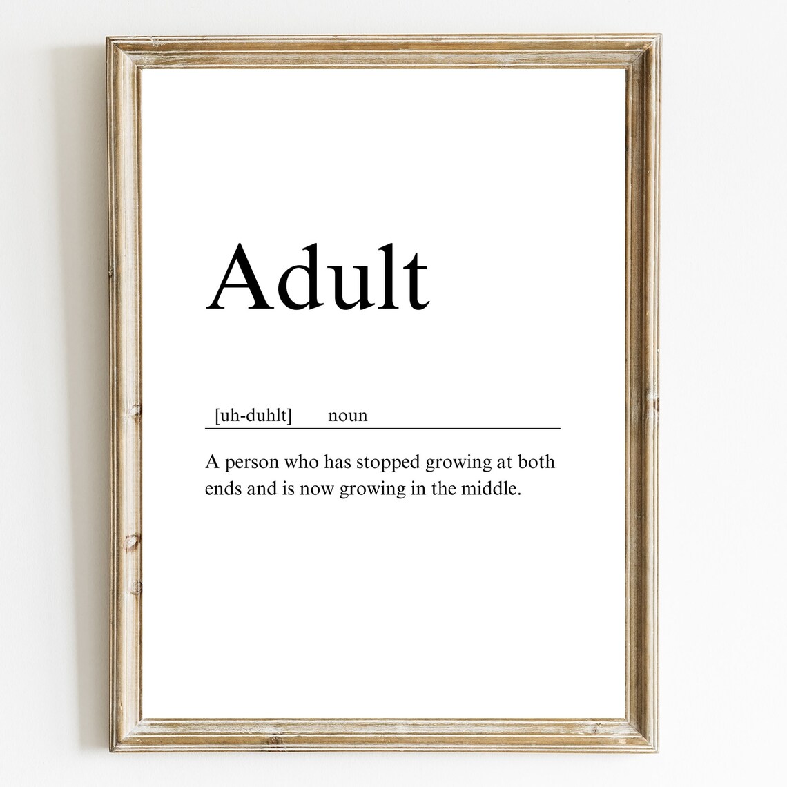 Adult Definition Dictionary Style Funny Quote Typography Poster