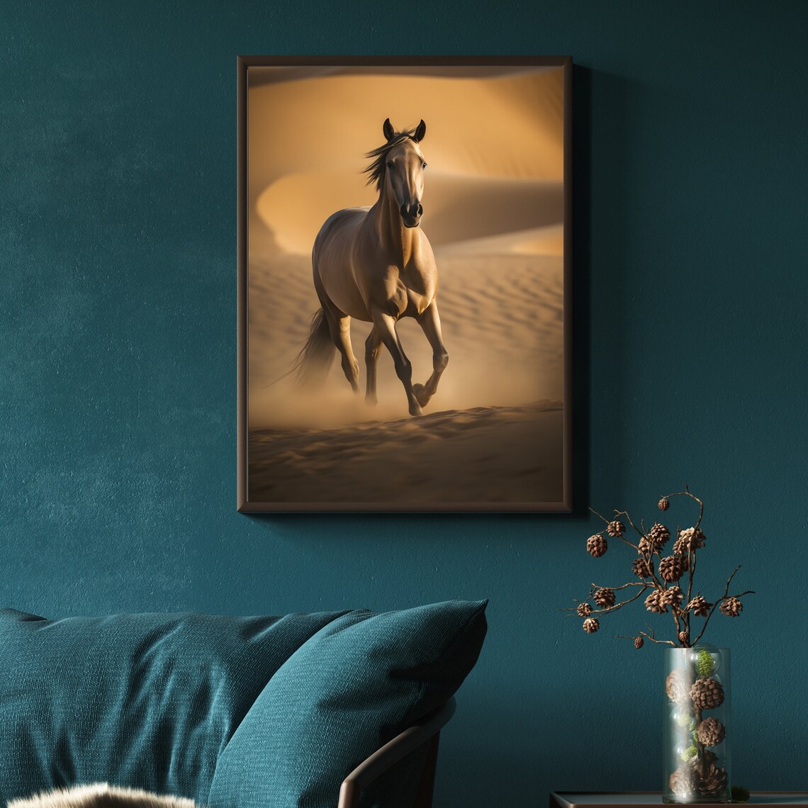 Horse Wall Art Horse Art Animal Wall Art Equestrian Wall Art Dcor Horse Art Print Golden Akhal Teke - Image 2