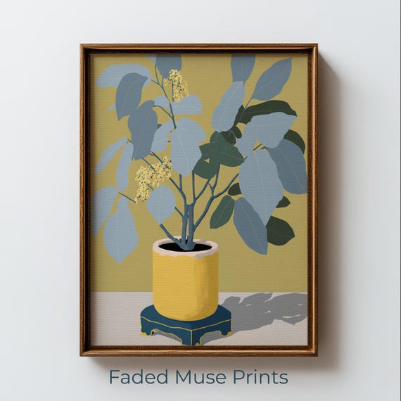 Midcentury Modern Botanical Print Minimalist Plant Art Digital Download 1082
