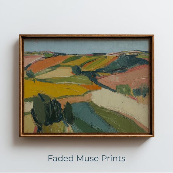 Abstract Earthy Landscape Art Modern Farmhouse Style Wall Print Digital Download 1632
