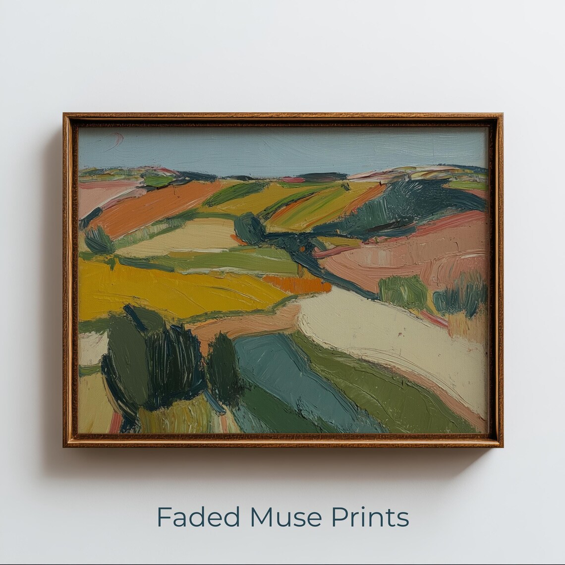 Abstract Earthy Landscape Art Modern Farmhouse Style Wall Print Digital Download 1632