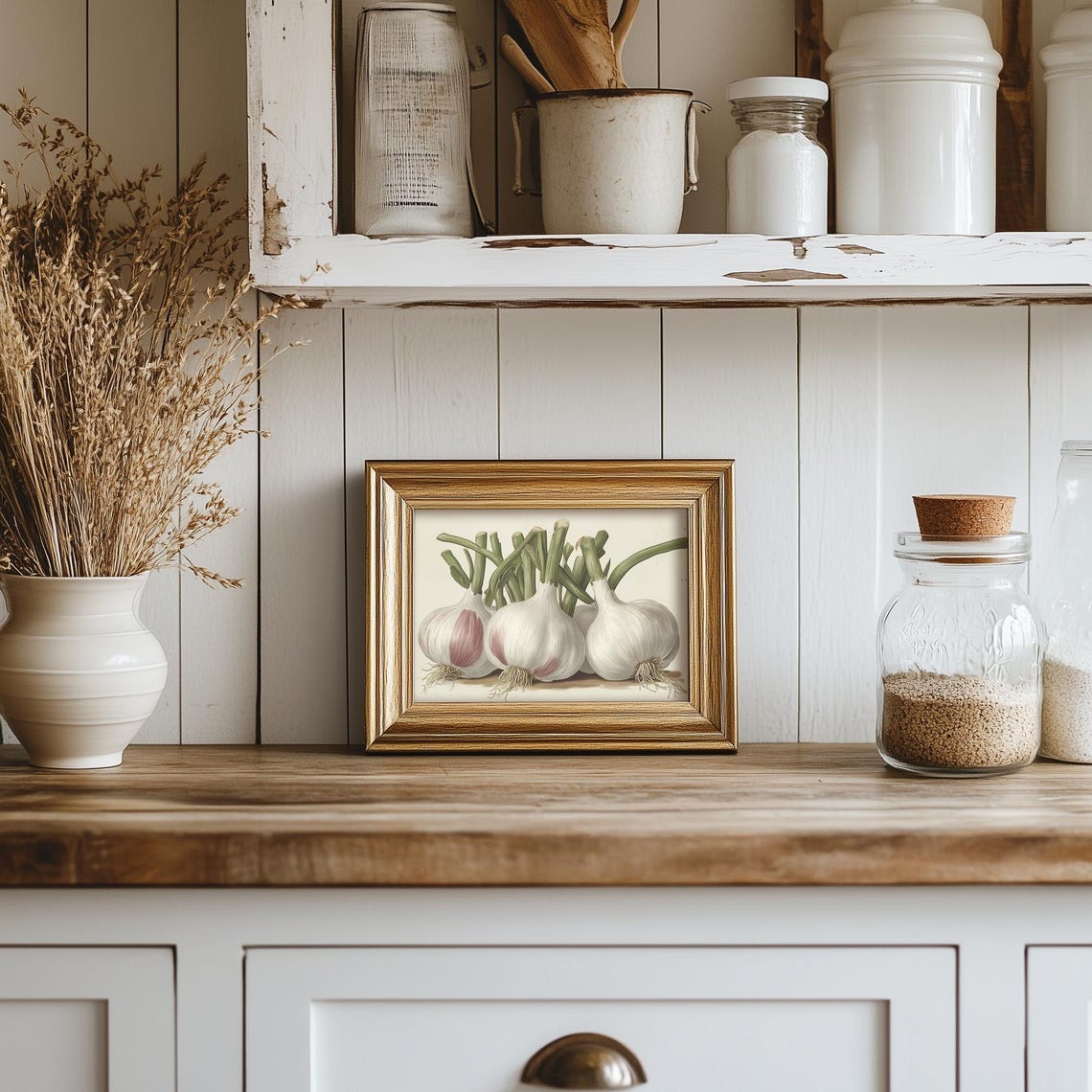 Vintage Garlic Bulbs Botanical Illustration Kitchen Art Poster - Image 5