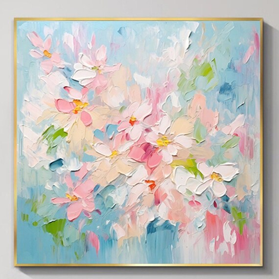 Personalized Abstract Flower Acrylic Art Print, Pink Floral