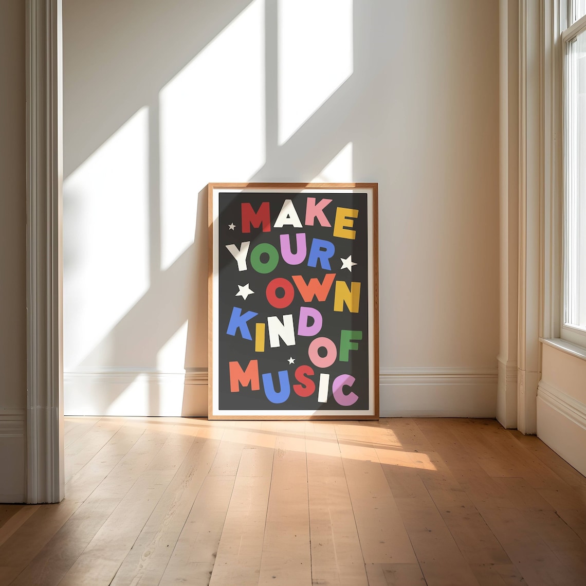 Colorful Quote Wall Art, Bold Rainbow Word Art Print