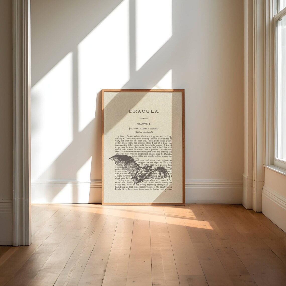Vintage Dracula Halloween Poster, Book Page Decor
