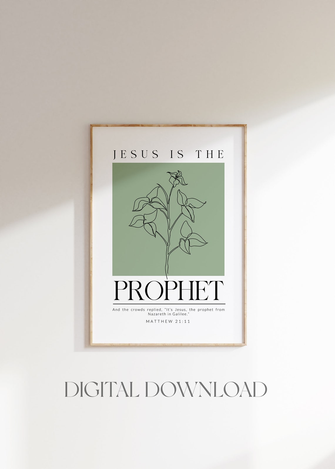 Jesus Is the Prophet Matthew 21:11 Line Floral Scripture Poster - Image 4