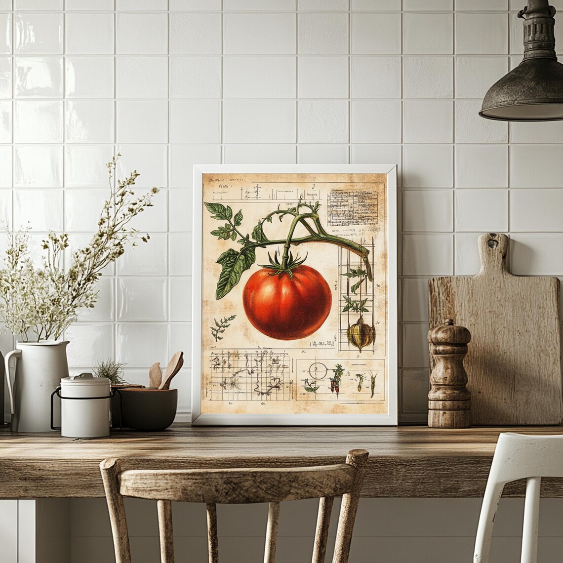Retro Scientific Kitchen Poster Tomatoes Wall Art Retro Food Art Print Tomato Poster Eclectic Food Art Kitchen Art Chef Gift - Image 3