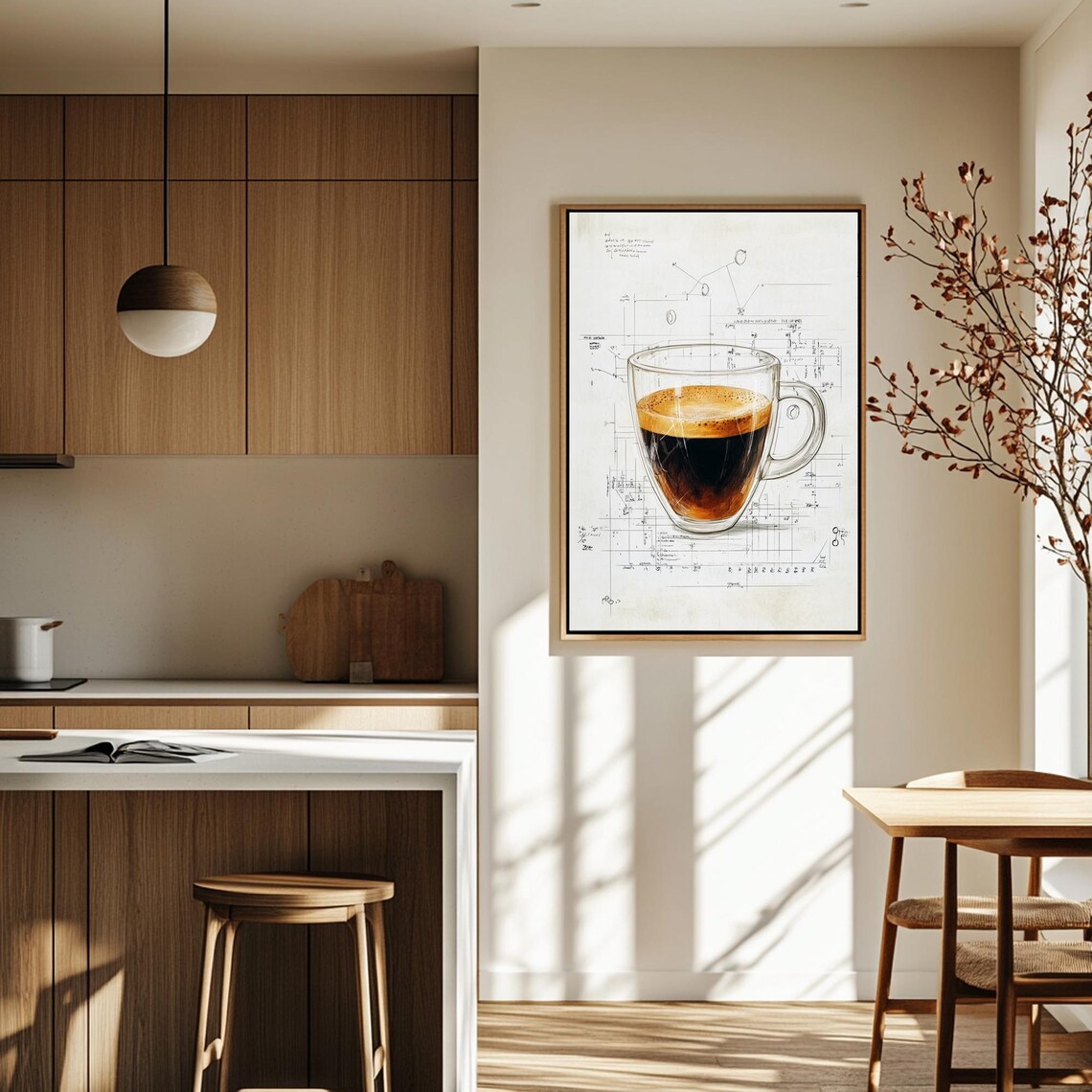 Coffee Print Mid Century Modern Wall Art Coffee Lover Decor Coffee Lover Gift Coffee Bar Decor Kitchen Art Minimalist Gallery Wall Art - Image 2