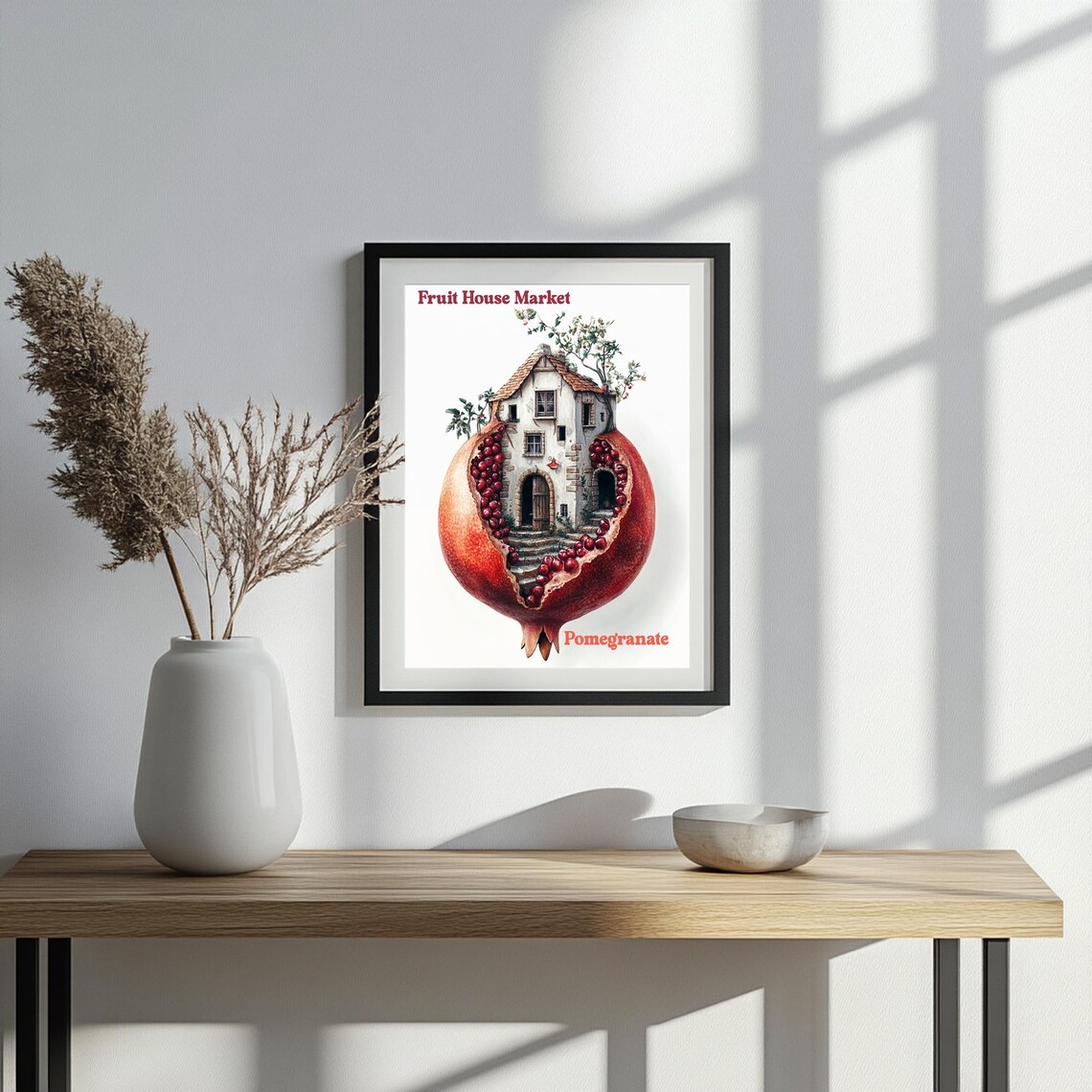 Fruit House Market Pomegranate Art Print Kitchen Fruit Wall Art Fruit Poster Trendy Wall Art Trendy Prints Wall Decor - Image 2