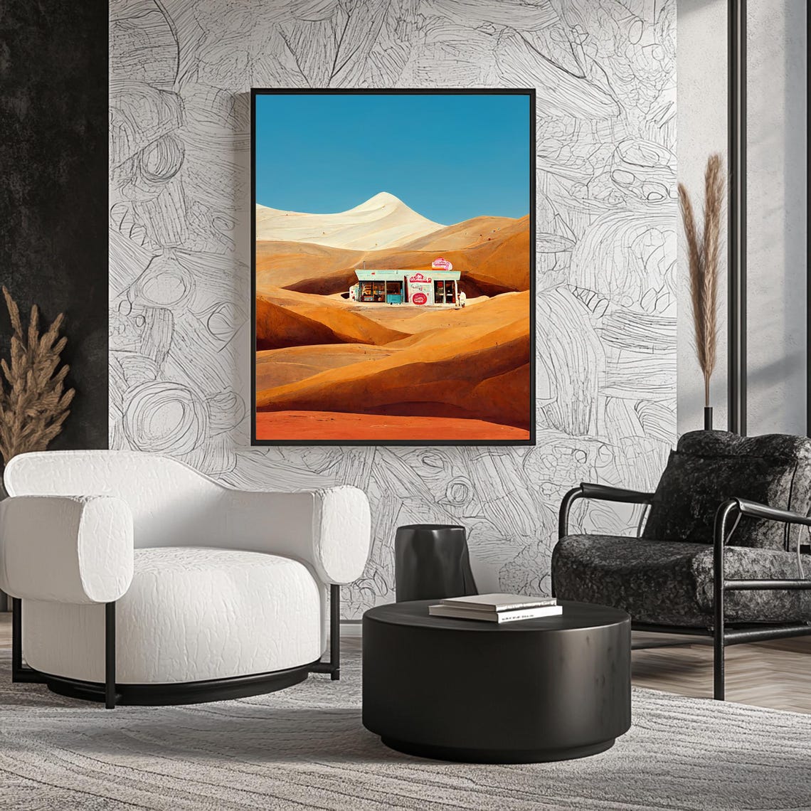 An Ice Cream Shop In The Desert Trendy Gallery Wall Print Art Print Home Decor Art Desert Landscape Print Gift Idea - Image 4