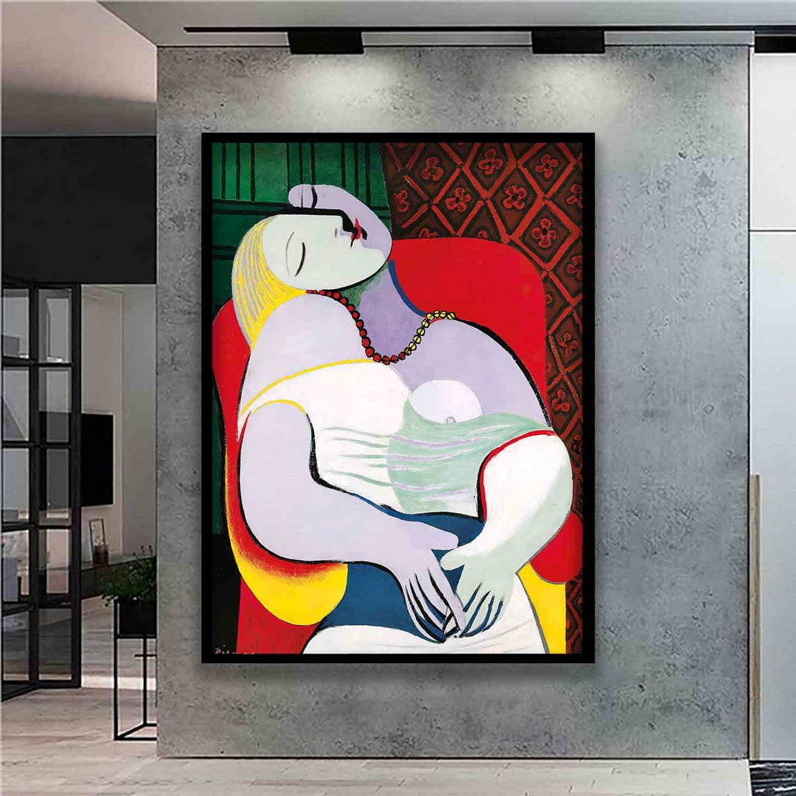The Dream By Picasso Print Abstract Modern Art Cubism Wall Decor Famous Painting Reproduction Colorful Home Decoration - Image 2