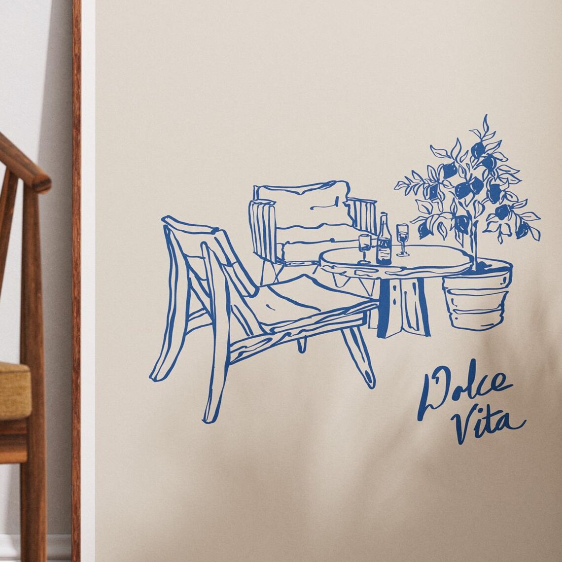 Dolce Vita Print, Mediterranean Kitchen Cocktail Poster