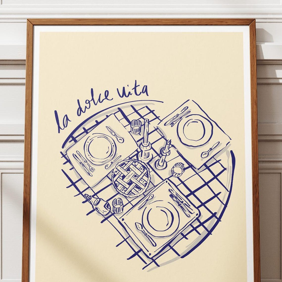 La Dolce Vita Italian Dinner Table Setting Party Kitchen Poster