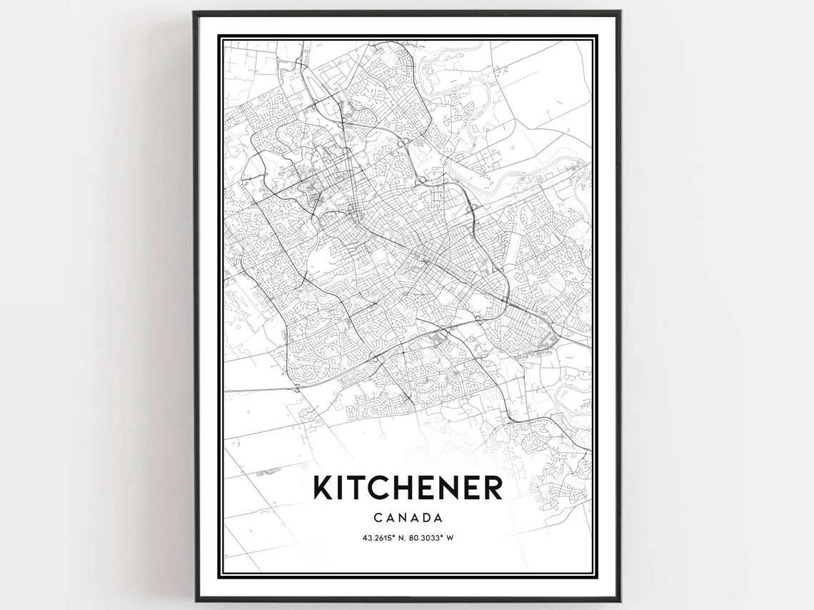 Kitchener Map Poster, City Street Decor