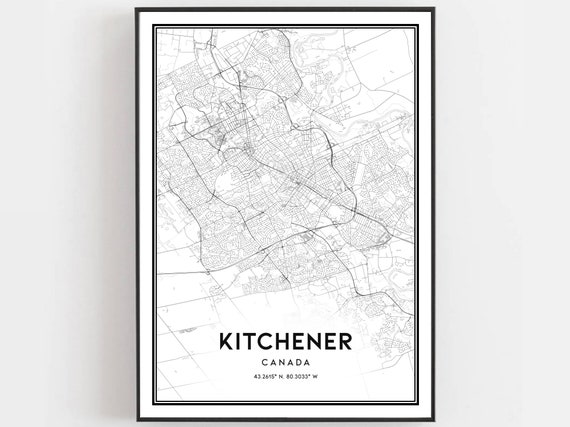 Kitchener Map Poster, City Street Decor