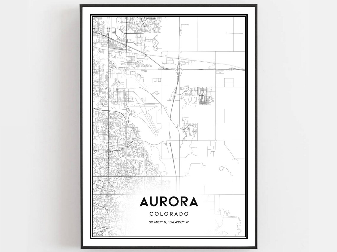 Aurora Map, Colorado Street Decor Road Gift