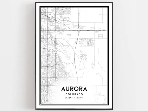 Aurora Map, Colorado Street Decor Road Gift