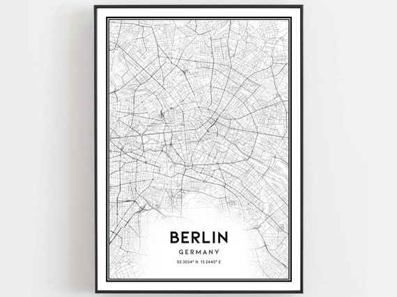 Berlin Map Poster, City Street Decor Gift