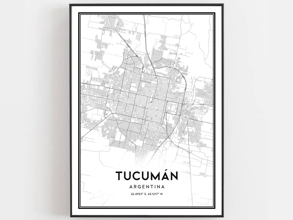 Tucumán Argentina Minimalist City Street Map Line Art Poster