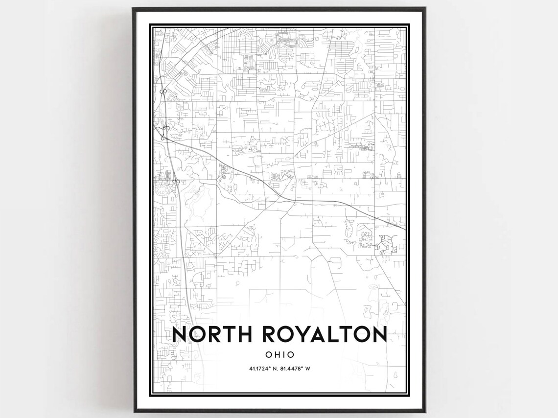 North Royalton Map Poster, Ohio Street Decor