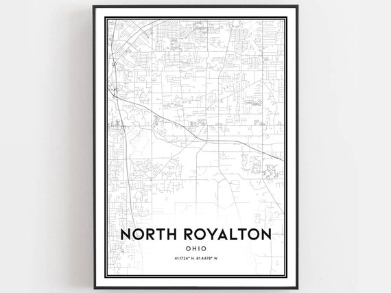 North Royalton Map Poster, Ohio Street Decor