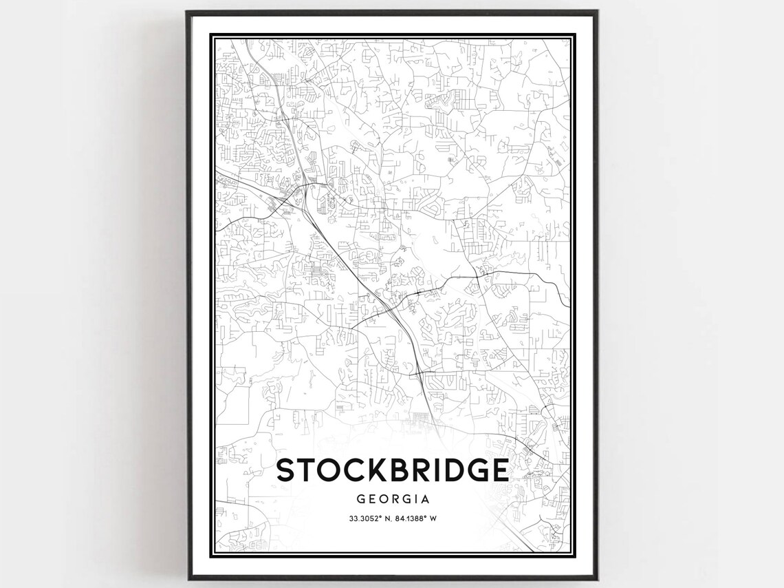 Stockbridge Georgia Minimal City Street Map Coordinates Poster