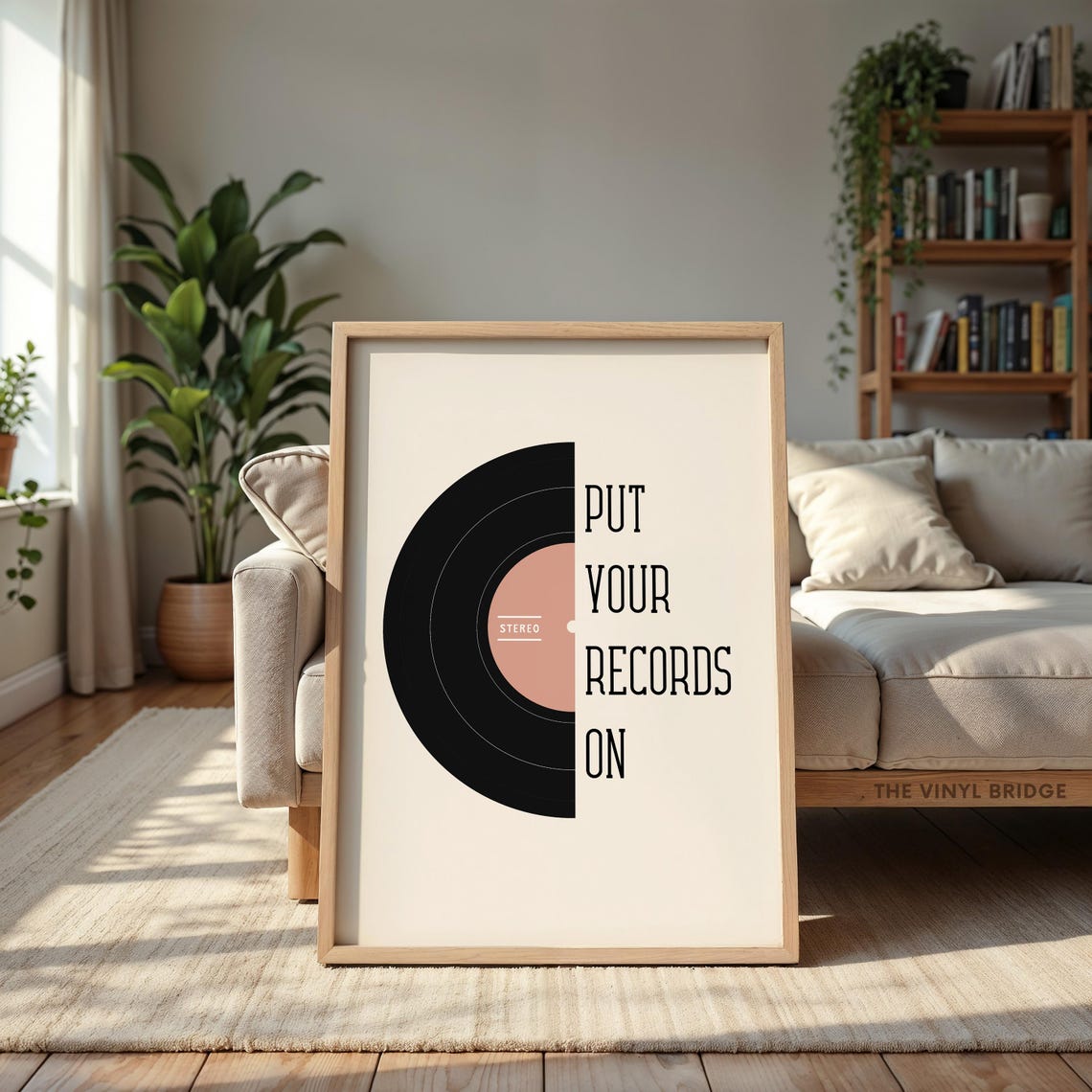 Put Your Records On Half Vinyl Record Minimalist Music Quote Poster - Image 3