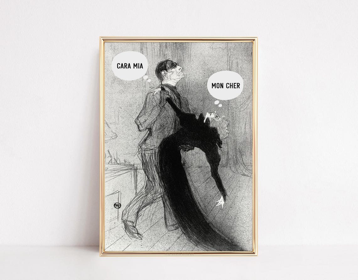 Spooky Lovers Wall Art Moody Dance Print Vintage Halloween Decor Gothic Couple Drawing Dancer Illustration Poster Sketch - Image 4