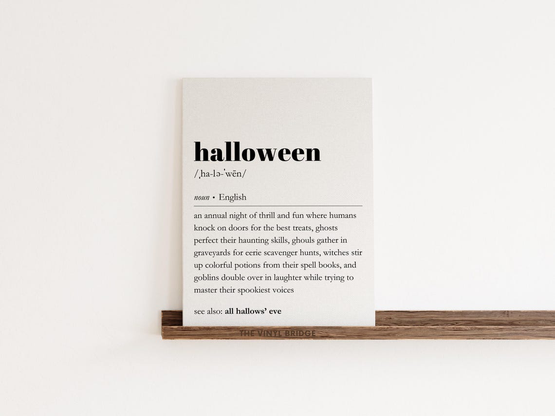 Halloween Dictionary Definition Spooky Quote Typography Wall Poster - Image 2